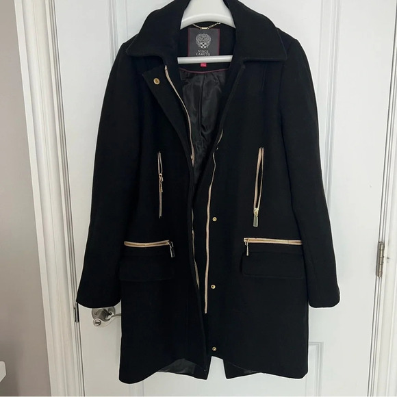 Vince Camuto Black Pea Coat size S - Picture 2 of 12